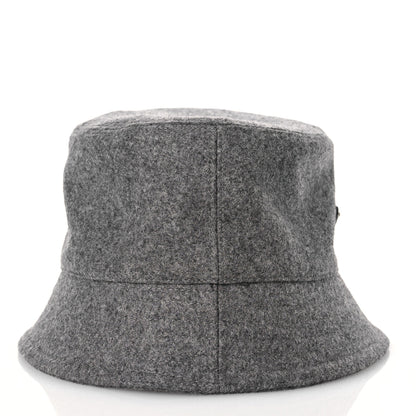 Prada Authentic Loden Wool Metal Triangle Logo Bucket Hat XL Gray 5 of 9