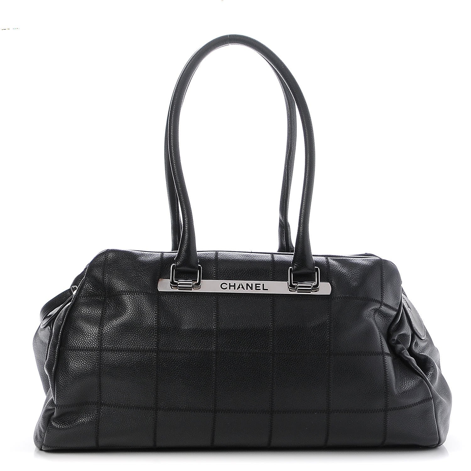 Chanel Caviar Square Stitched Large Satchel Black 1 of 8