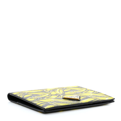 Prada Saffiano Triangle Banana Print Passport Holder Giallo Dis Banana 4 of 10