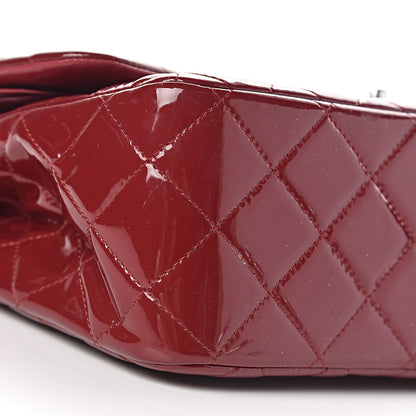 Chanel Patent Quilted Jumbo Double Flap Dark Red 12 of 15