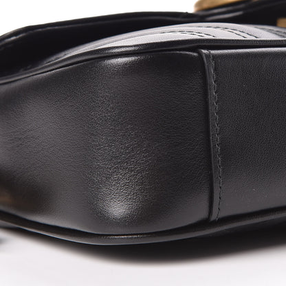 Gucci Calfskin Matelasse Mini GG Marmont Shoulder Bag Black 9 of 10