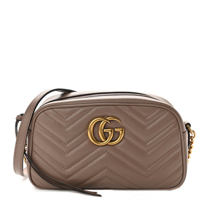 Gucci Calfskin Matelasse Small GG Marmont Chain Shoulder Bag Porcelain Rose 1 of 11