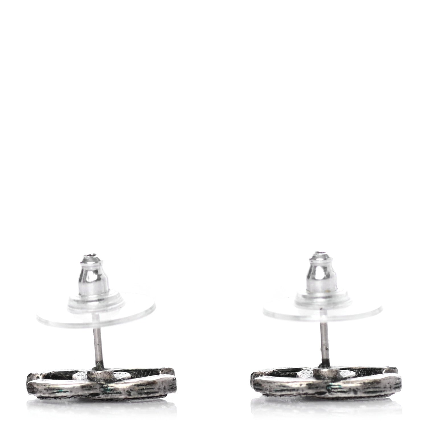 Chanel Ruthenium Crystal CC Earrings 3 of 4