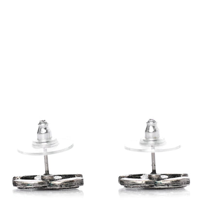 Chanel Ruthenium Crystal CC Earrings 3 of 4