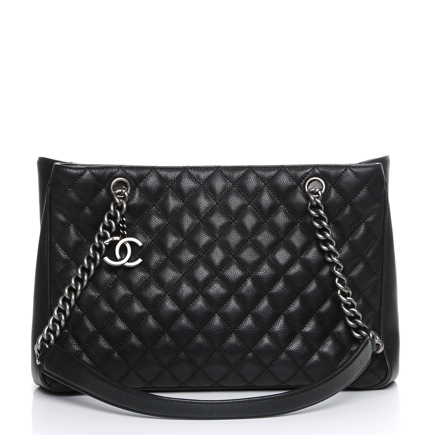 Chanel Caviar Quilted Medium Rock In Rome Tote Black 3 of 9