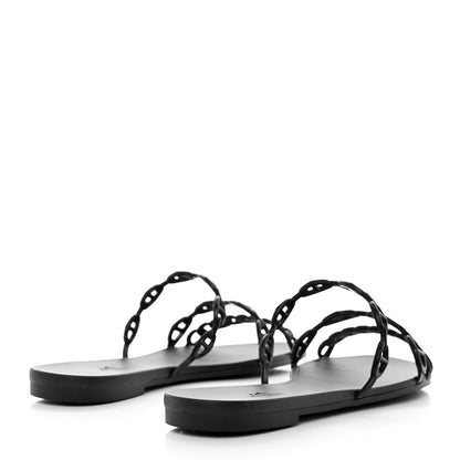 Hermes Rubber Chaine d'Ancre Rivage Sandals 41 Black 4 of 9