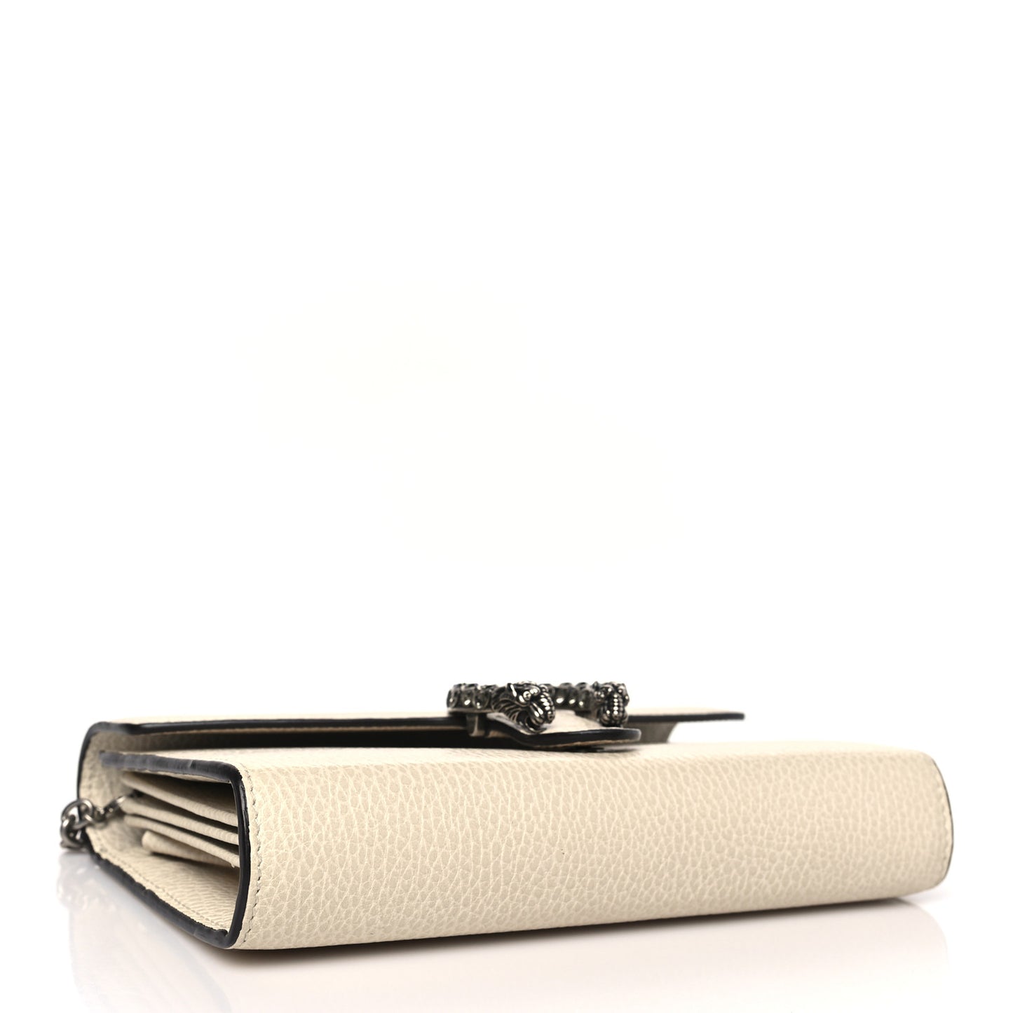 Dollar Calfskin Mini Dionysus Chain Wallet Mystic White
