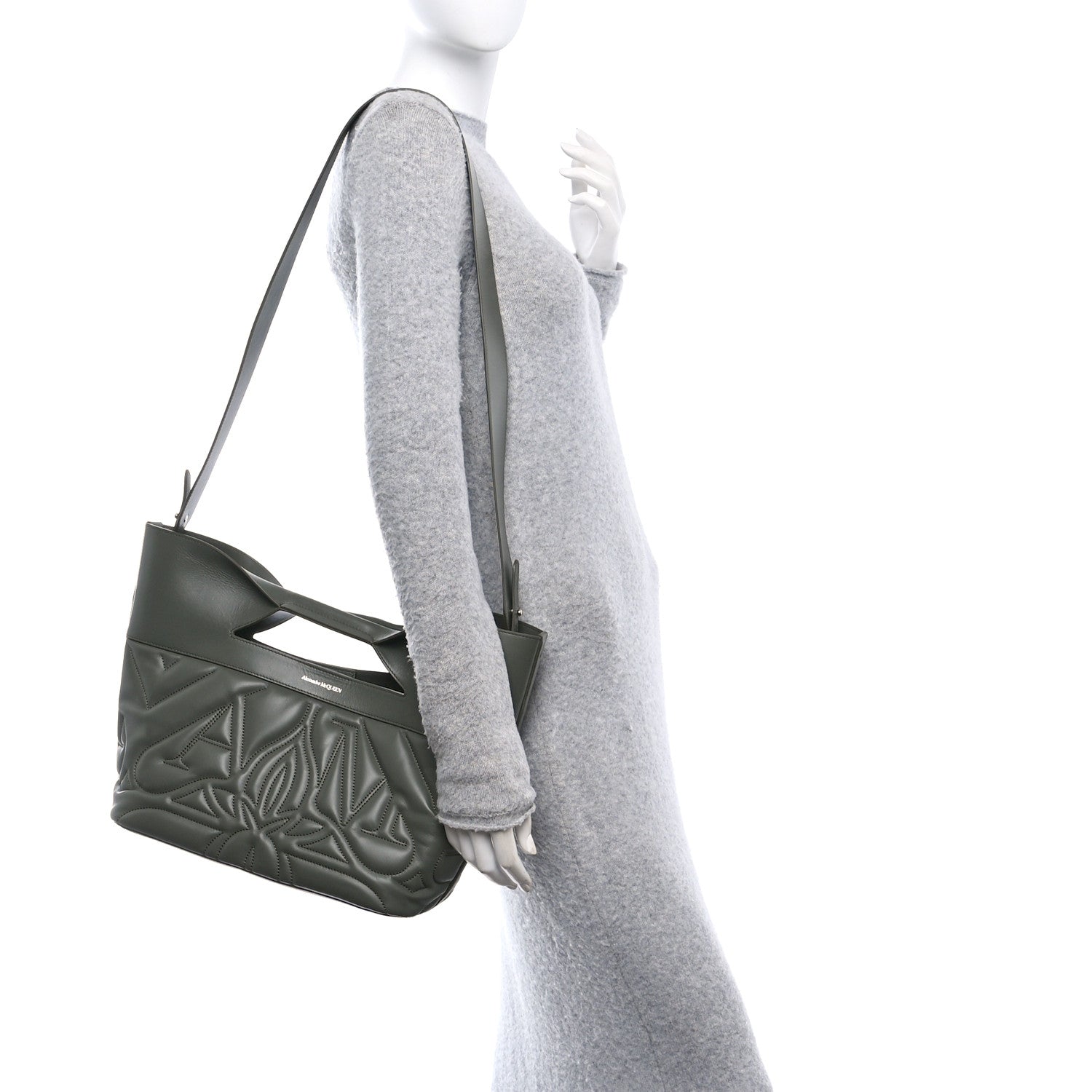 Alexander McQueen Calfskin Quilted Small The Bow Bag Green 2 of 9