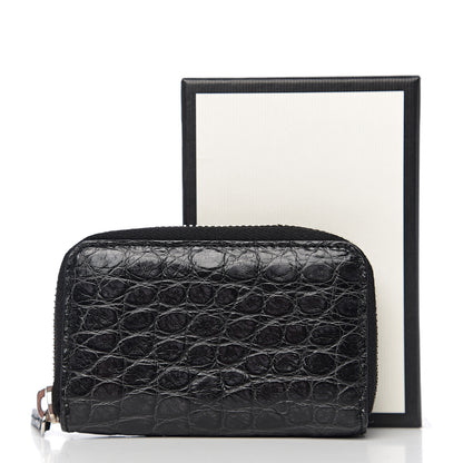 Gucci Crocodile Zip Around Card Case Black 7 of 7