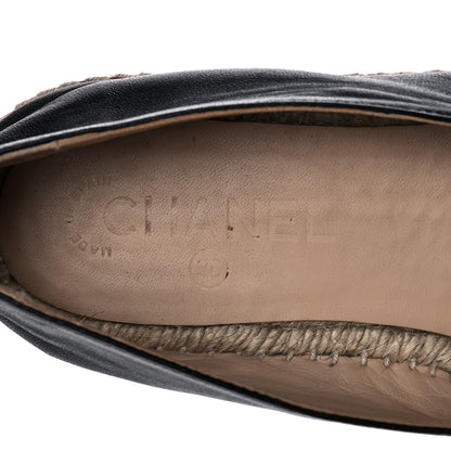 Chanel Lambskin CC Espadrilles 38 Black 8 of 10