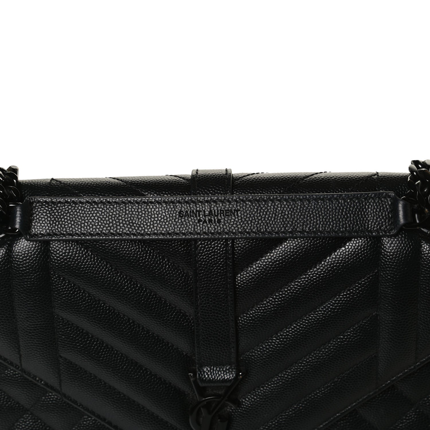 Saint Laurent Grain De Poudre Textured Mixed Matelasse Triquilt Medium Monogram Satchel Black 7 of 13