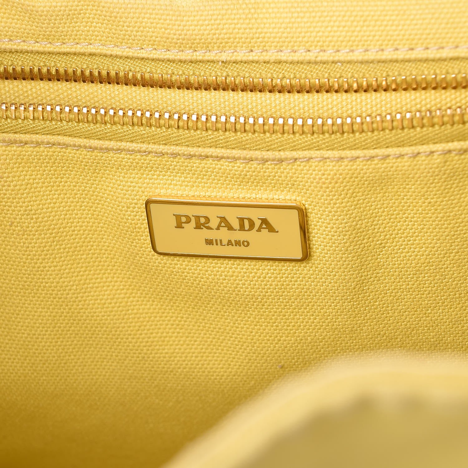 Prada Canvas Canapa Logo Tote Yellow 6 of 13