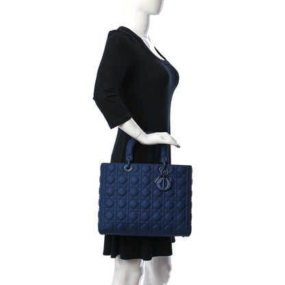 Christian Dior Ultra Matte Calfskin Cannage Large Lady Dior Blue 2 of 10