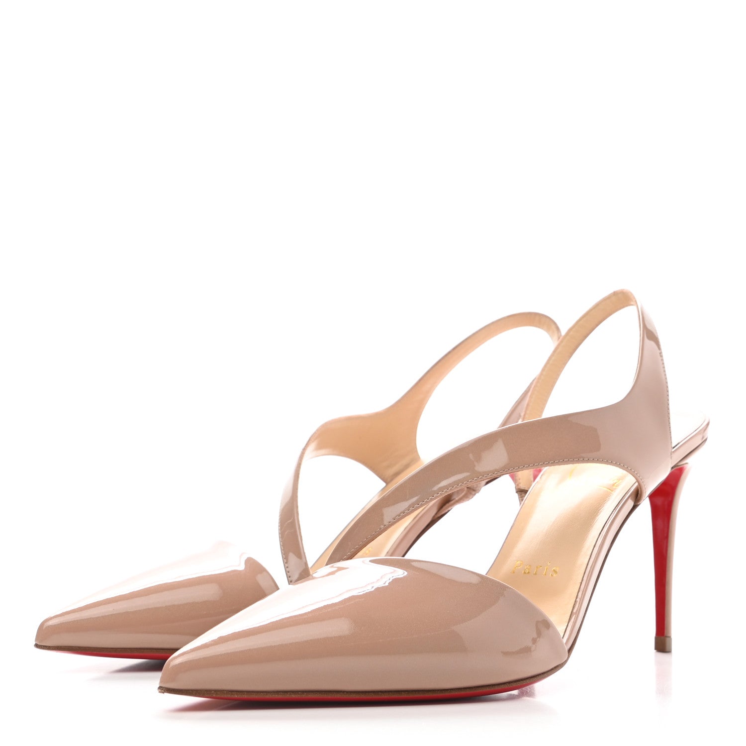 Christian Louboutin Patent Brandina 85 Pumps 39.5 Sun Nude 3 of 7