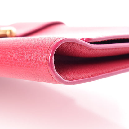 Saint Laurent Textured Calfskin Y Ligne Clutch Fuchsia 13 of 15