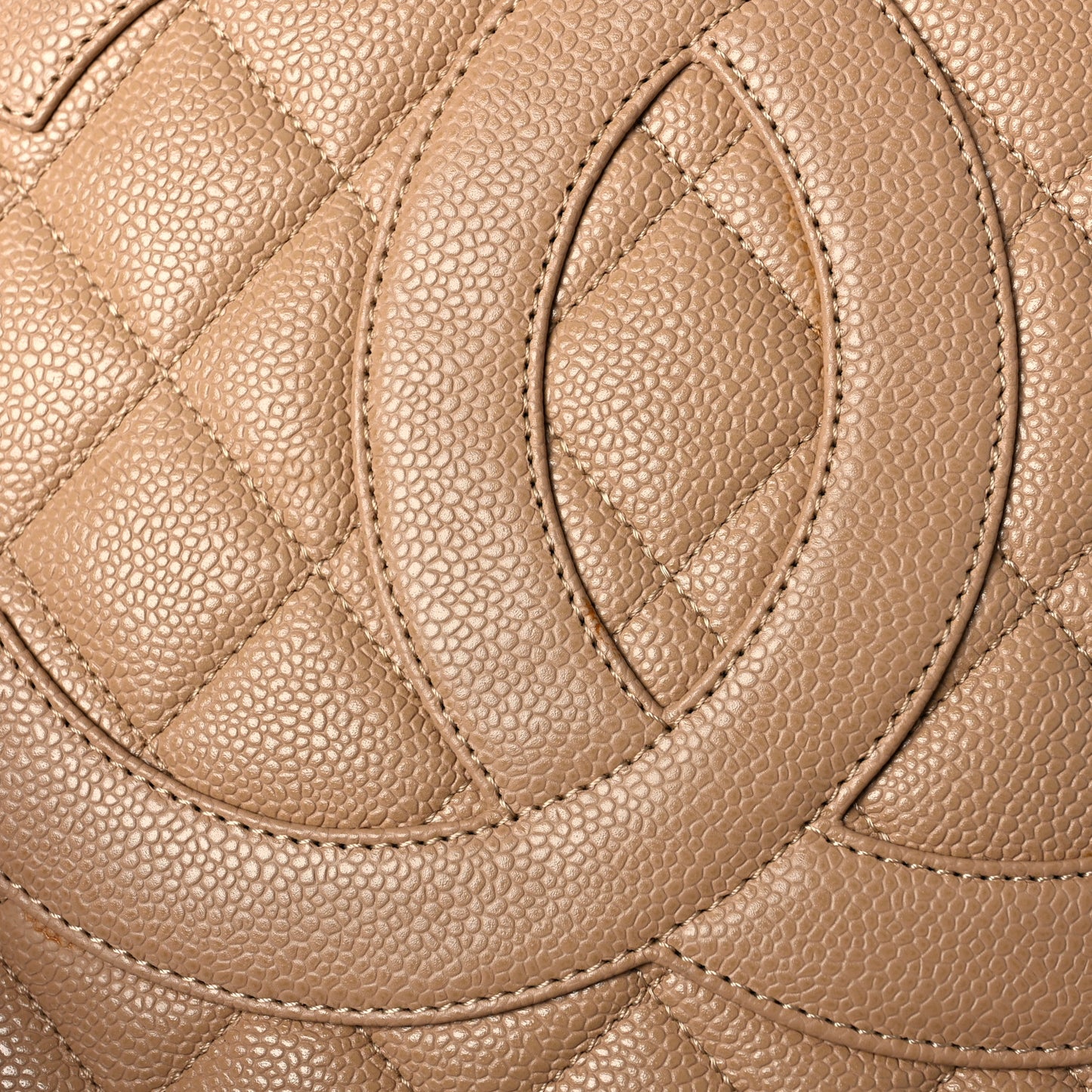 Caviar Quilted Medallion Tote Beige