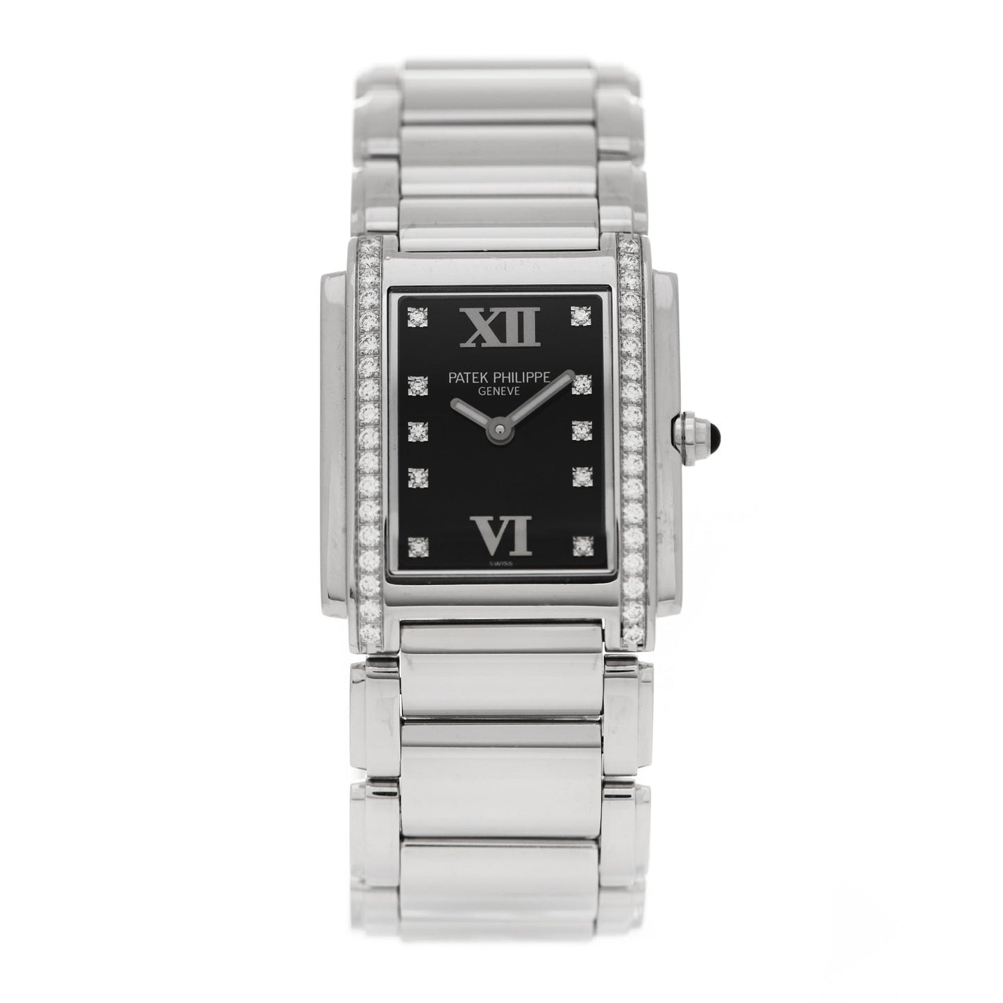 Stainless Steel Diamond 25mm Twenty-4 Quartz Watch Black 4910/10A-001