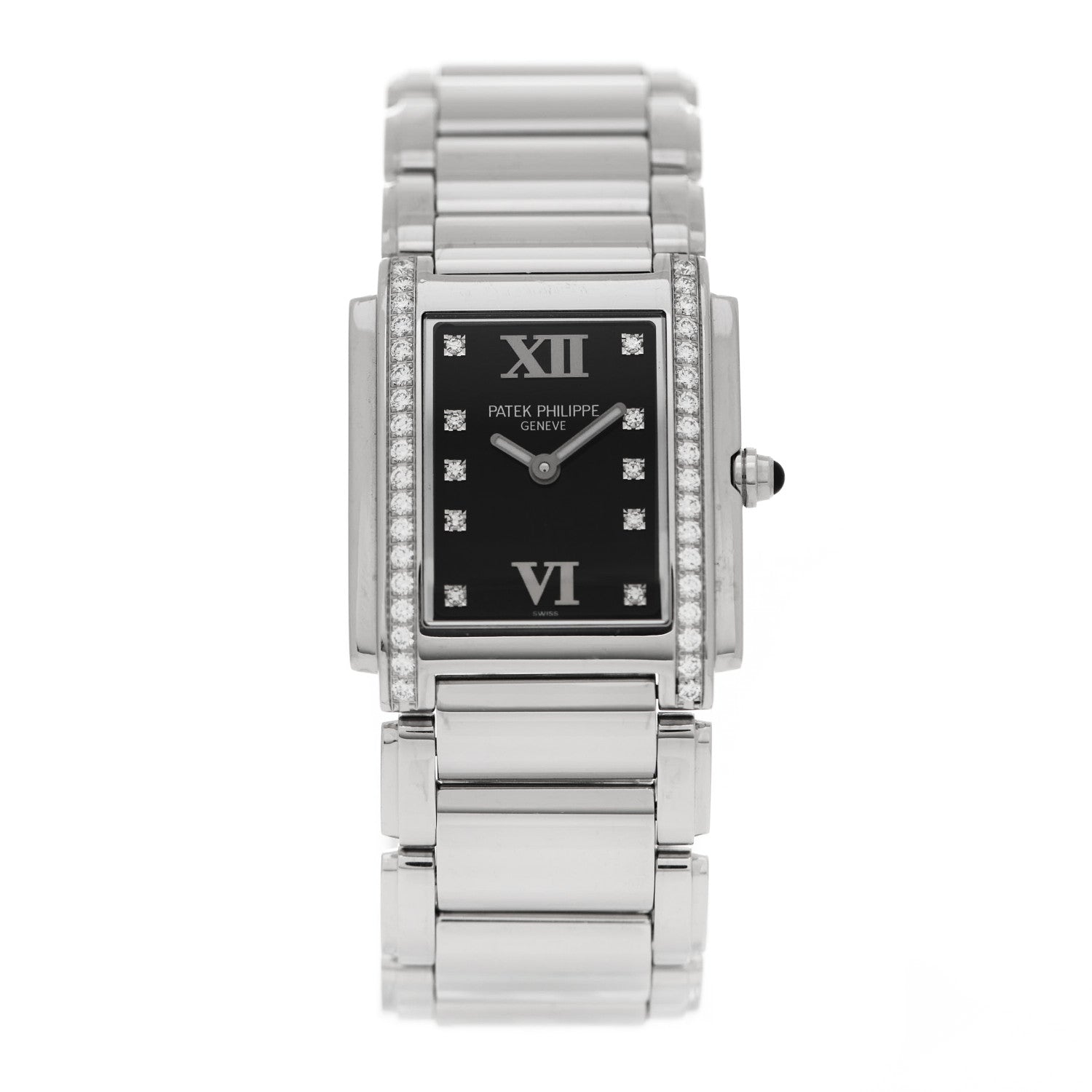 Patek Philippe Stainless Steel Diamond 25mm Twenty-4 Quartz Watch Black 4910/10A-001 1 of 4