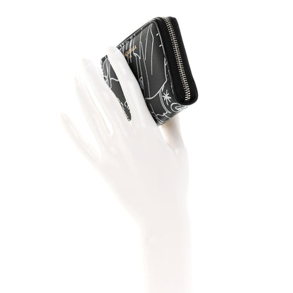 Balenciaga Calfskin Printed Tattoo Everyday Continental Mini Zip Around Wallet Black 2 of 6