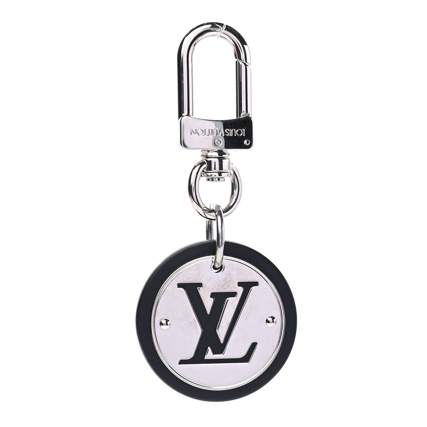 LV Circle Bag Charm Key Holder Silver