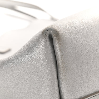 Saint Laurent Metallic Calfskin Large Shopping Tote Silver 19 of 21