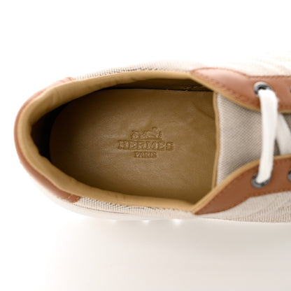 Hermes Canvas Calfskin Womens Voltage Sneakers 40 Prunoir Naturel 6 of 8