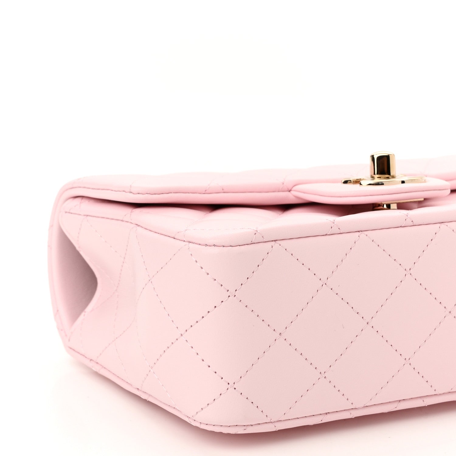 Chanel Lambskin Quilted Mini Top Handle Rectangular Flap Light Pink 8 of 11