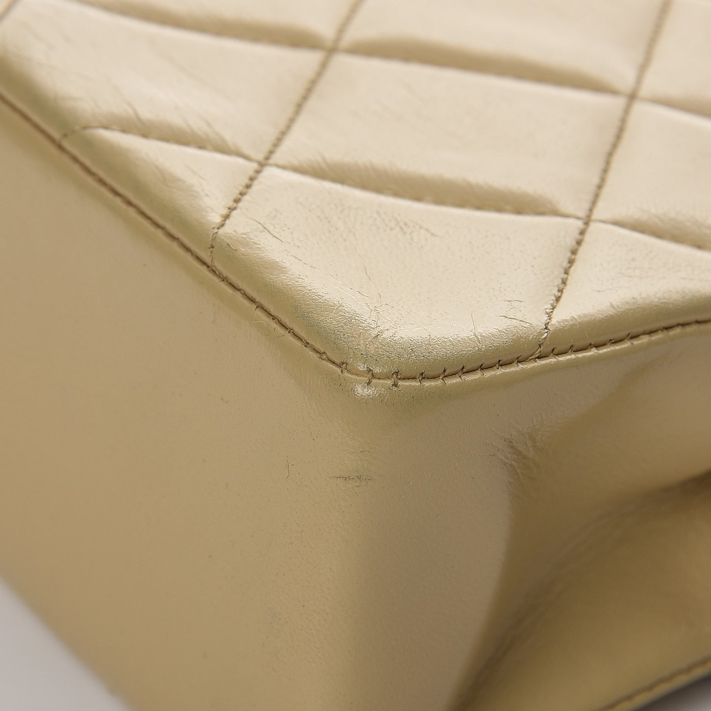Lambskin Quilted Bi-Color Flap Beige Black