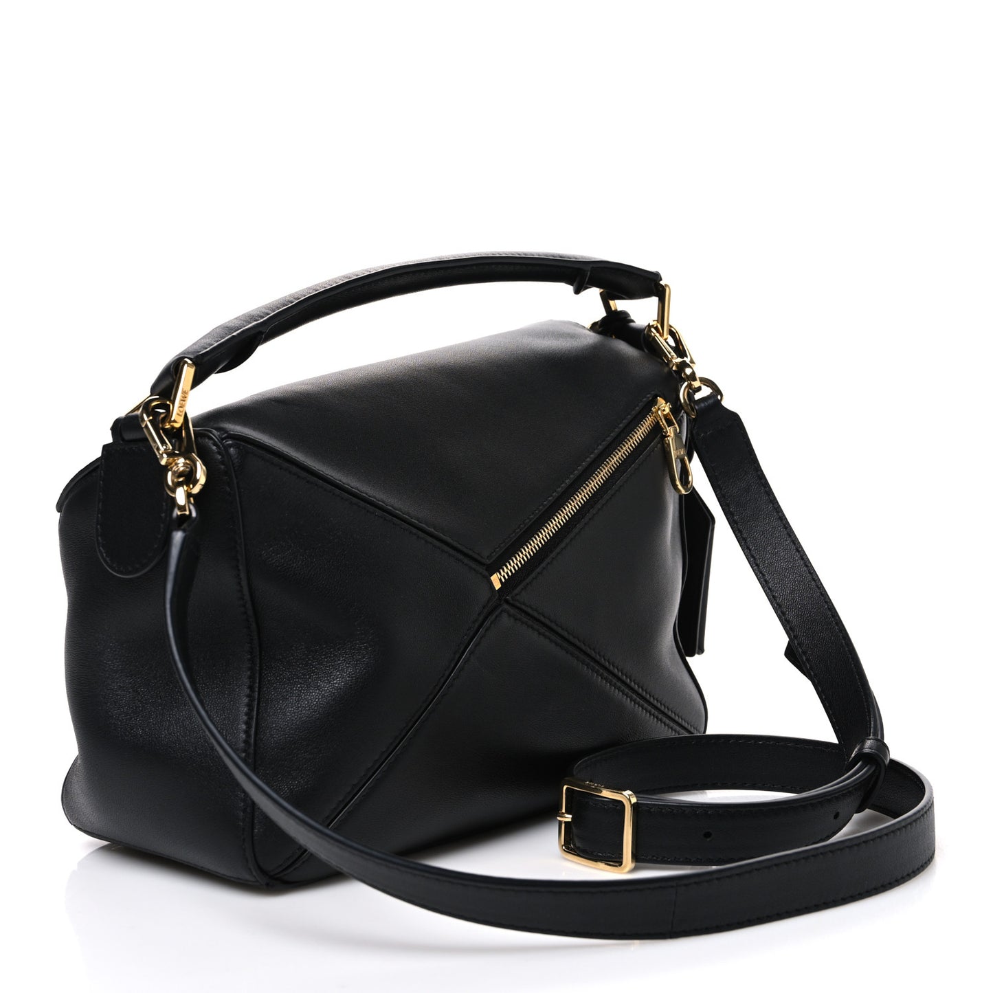 Nappa Lambskin Small Featherlight Puzzle Bag Black