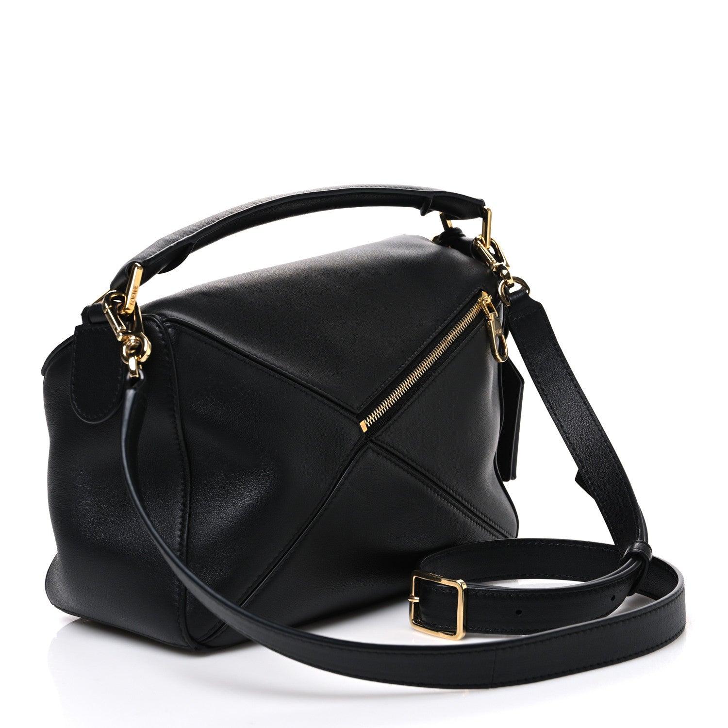 Loewe Nappa Lambskin Small Featherlight Puzzle Bag Black 3 of 9