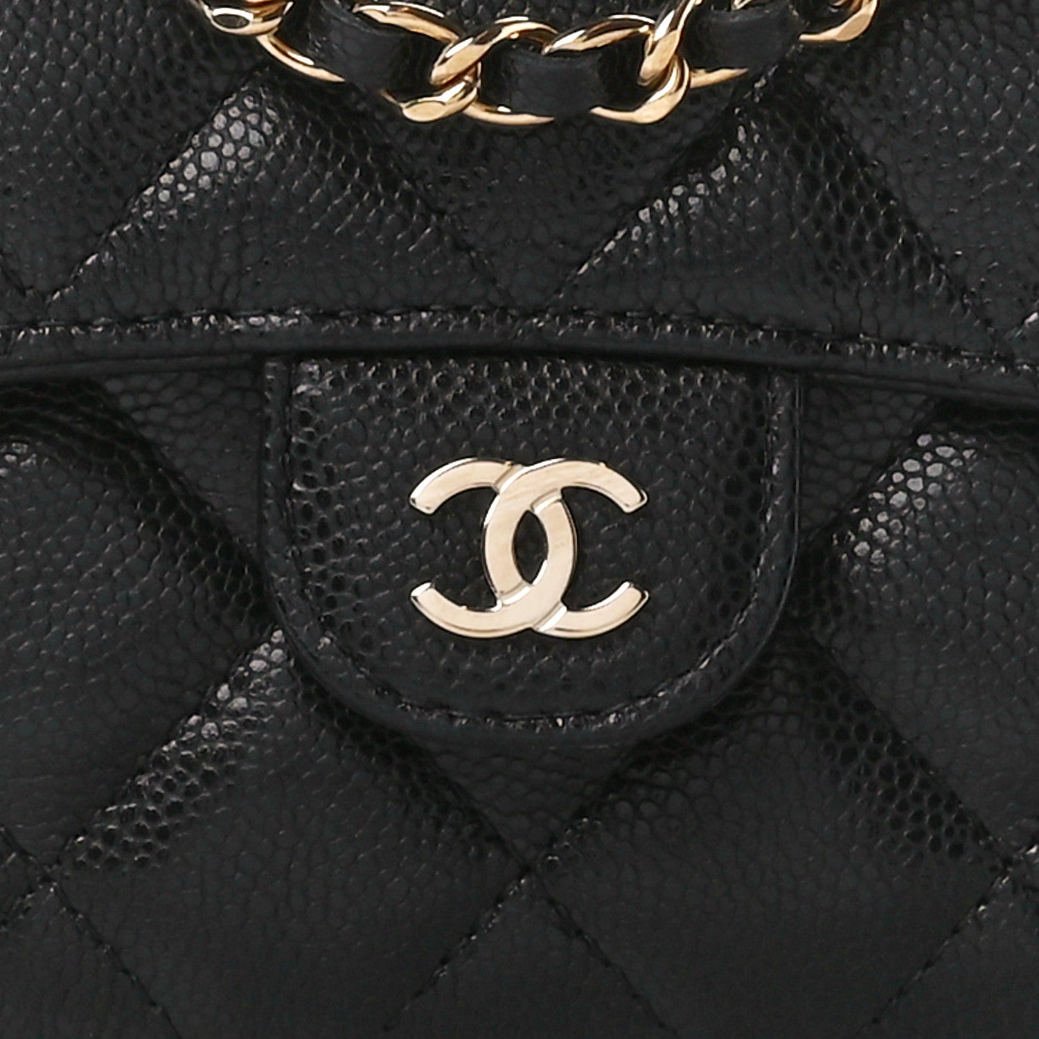 Chanel Caviar Quilted Flap Phone Holder With Chain Black 10 of 13