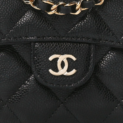 Chanel Caviar Quilted Flap Phone Holder With Chain Black 10 of 13