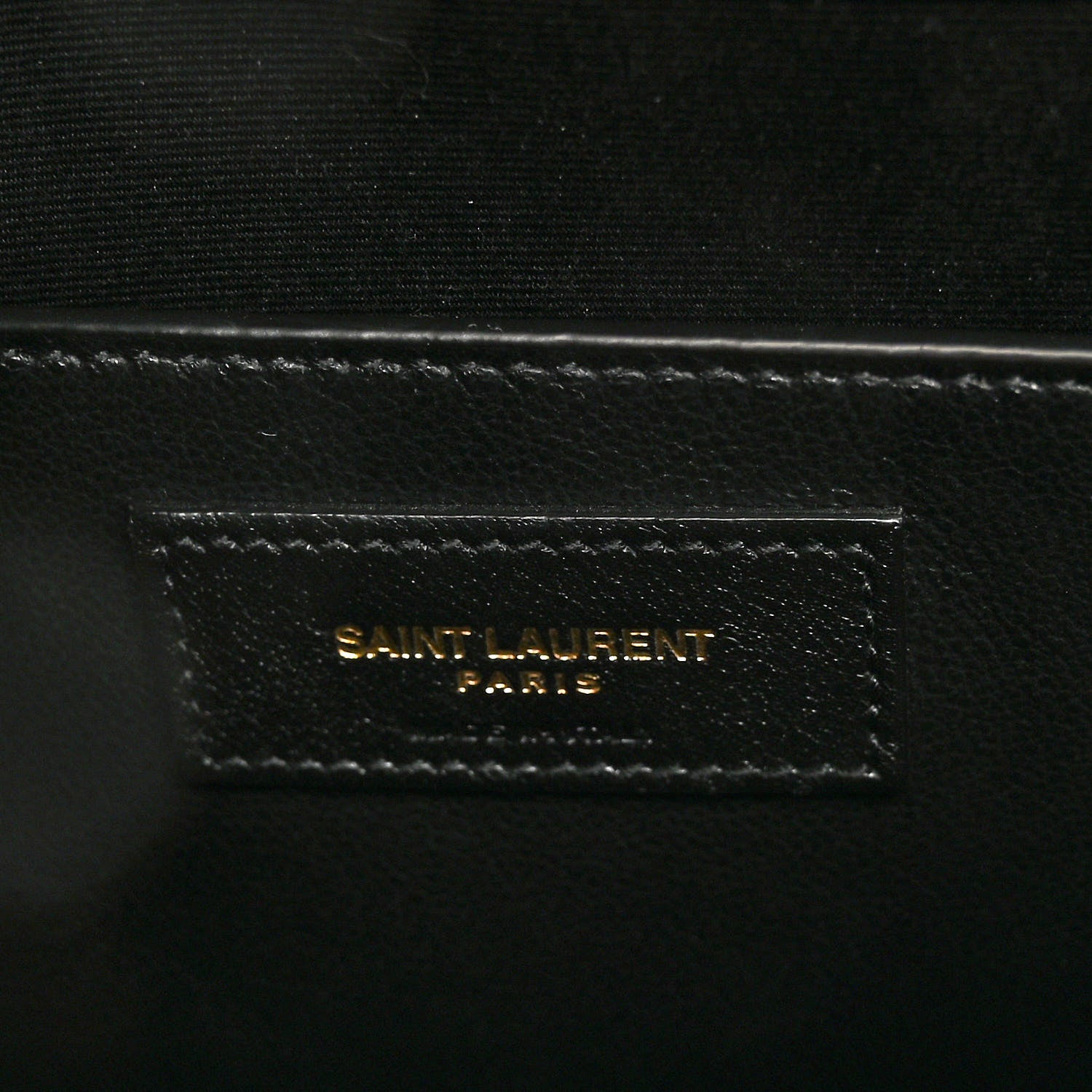 Saint Laurent Shiny Calfskin Crocodile Embossed Small Manhattan Baguette Black 6 of 9