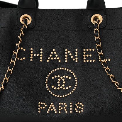 Chanel Caviar Medium Studded Deauville Tote Black 8 of 10