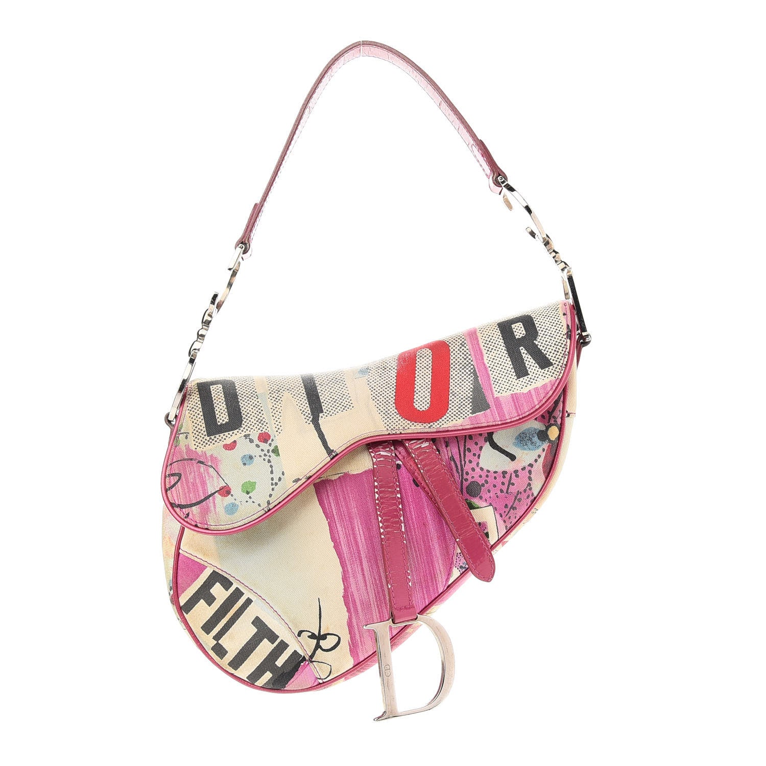 Christian Dior Canvas Filth Saddle Bag Multicolor 1 of 15
