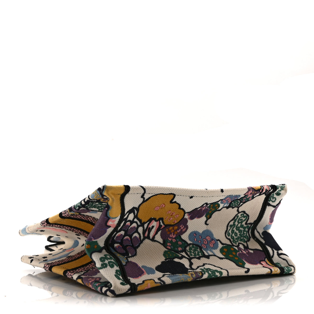Christian Dior Canvas Embroidered Ciel De Reve Small Book Tote Latte Multicolor 4 of 10