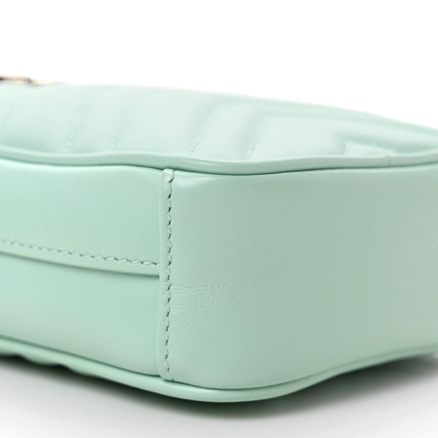 Calfskin Matelasse Mini GG Marmont Crossbody Bag Water Green