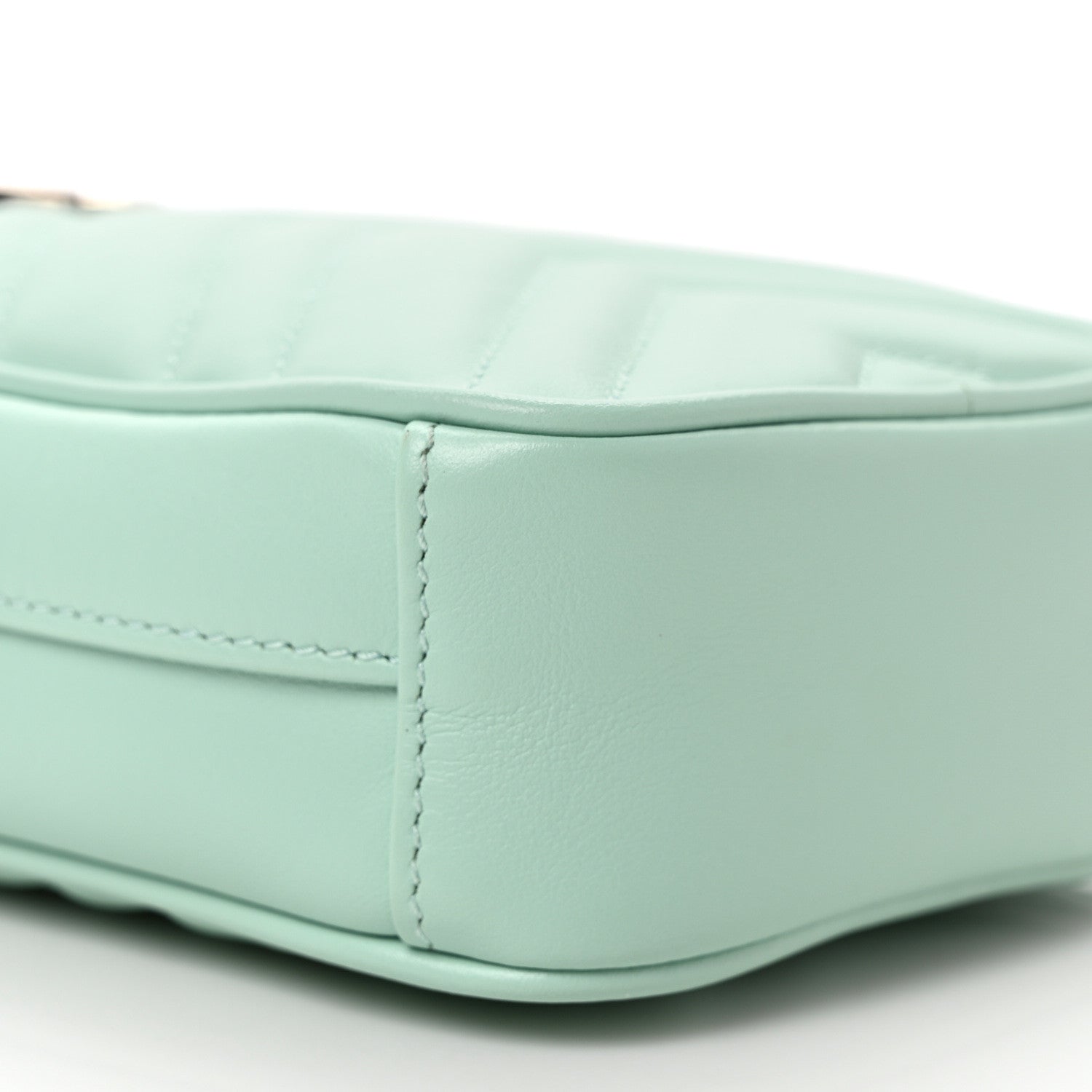 Gucci Calfskin Matelasse Mini GG Marmont Crossbody Bag Water Green 7 of 8