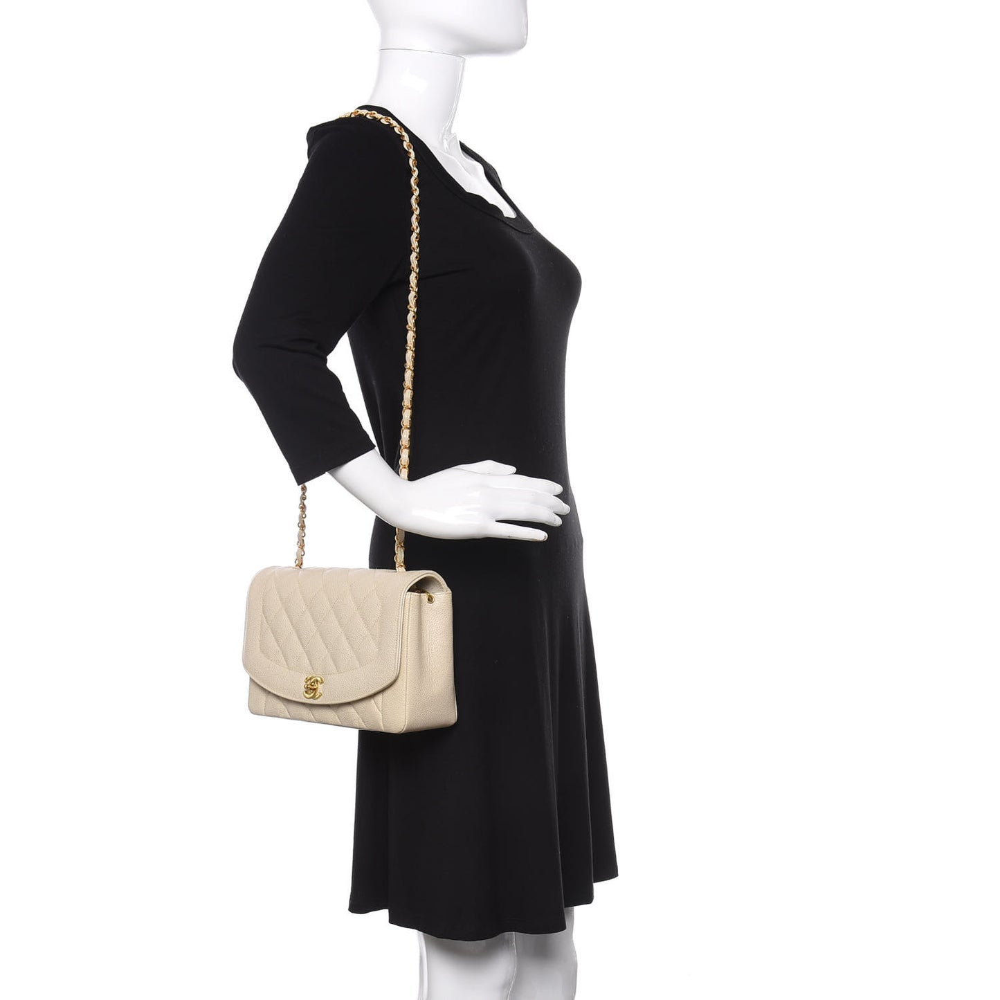 Caviar Quilted Medium Single Flap White