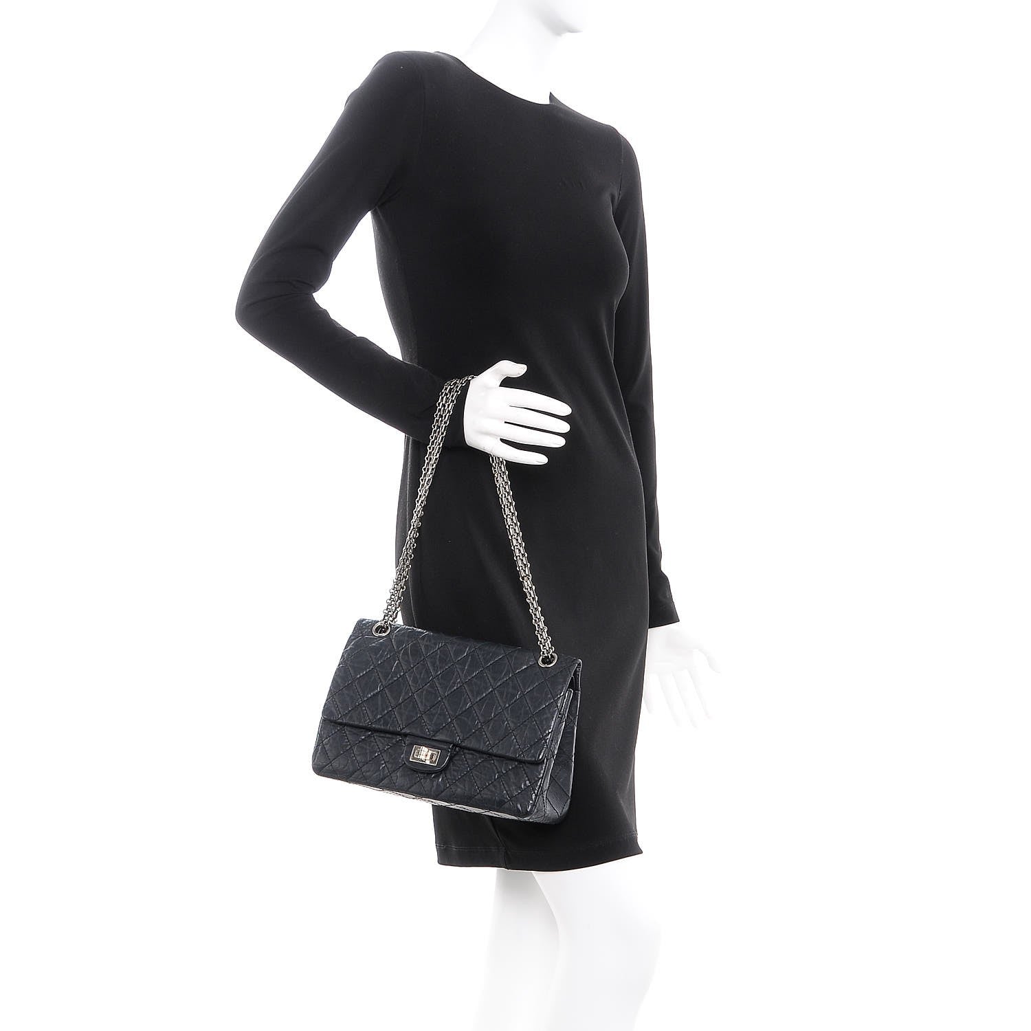 Chanel Aged Calfskin Quilted 2.55 Reissue 226 Flap Dark Grey 3 of 13