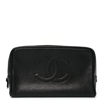 Chanel Caviar Timeless CC Cosmetic Pouch Bag Black 1 of 9