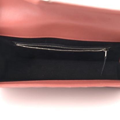 Saint Laurent Grain De Poudre Matelasse Chevron Large Monogram Satchel Mystic Rose 5 of 11