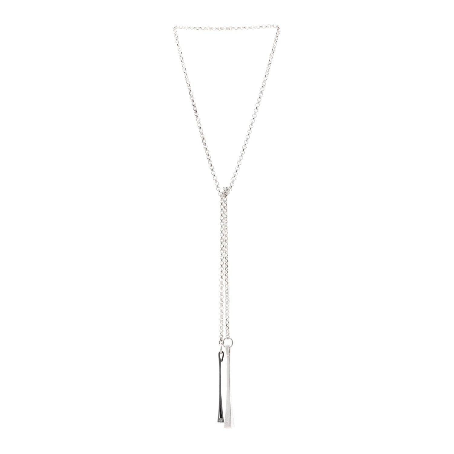 Hermes Sterling Silver Clou de Forge Lariat Necklace 3 of 5