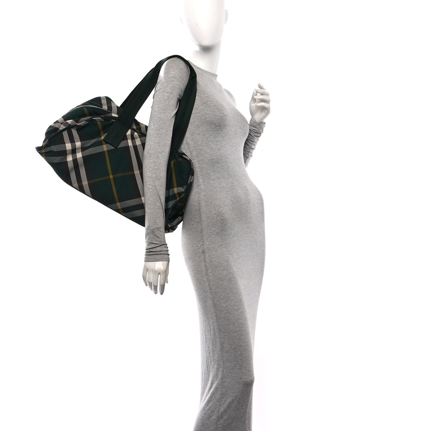 Nylon Check Shield Duffle Bag Ivy