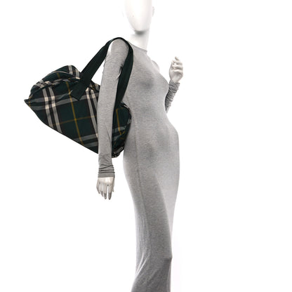 Burberry Nylon Check Shield Duffle Bag Ivy 2 of 9