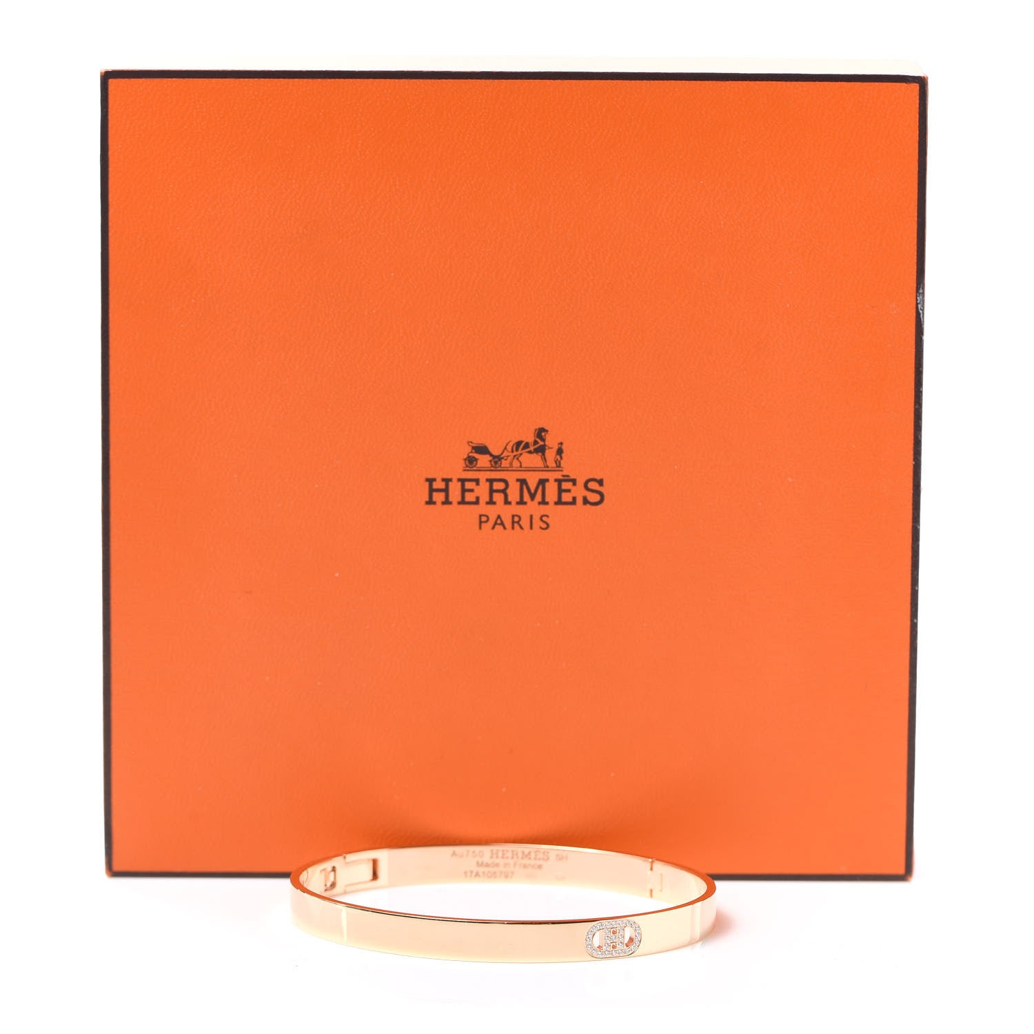 Hermes 18K Rose Gold Diamond PM H D'Ancre Bracelet SH 6 of 6