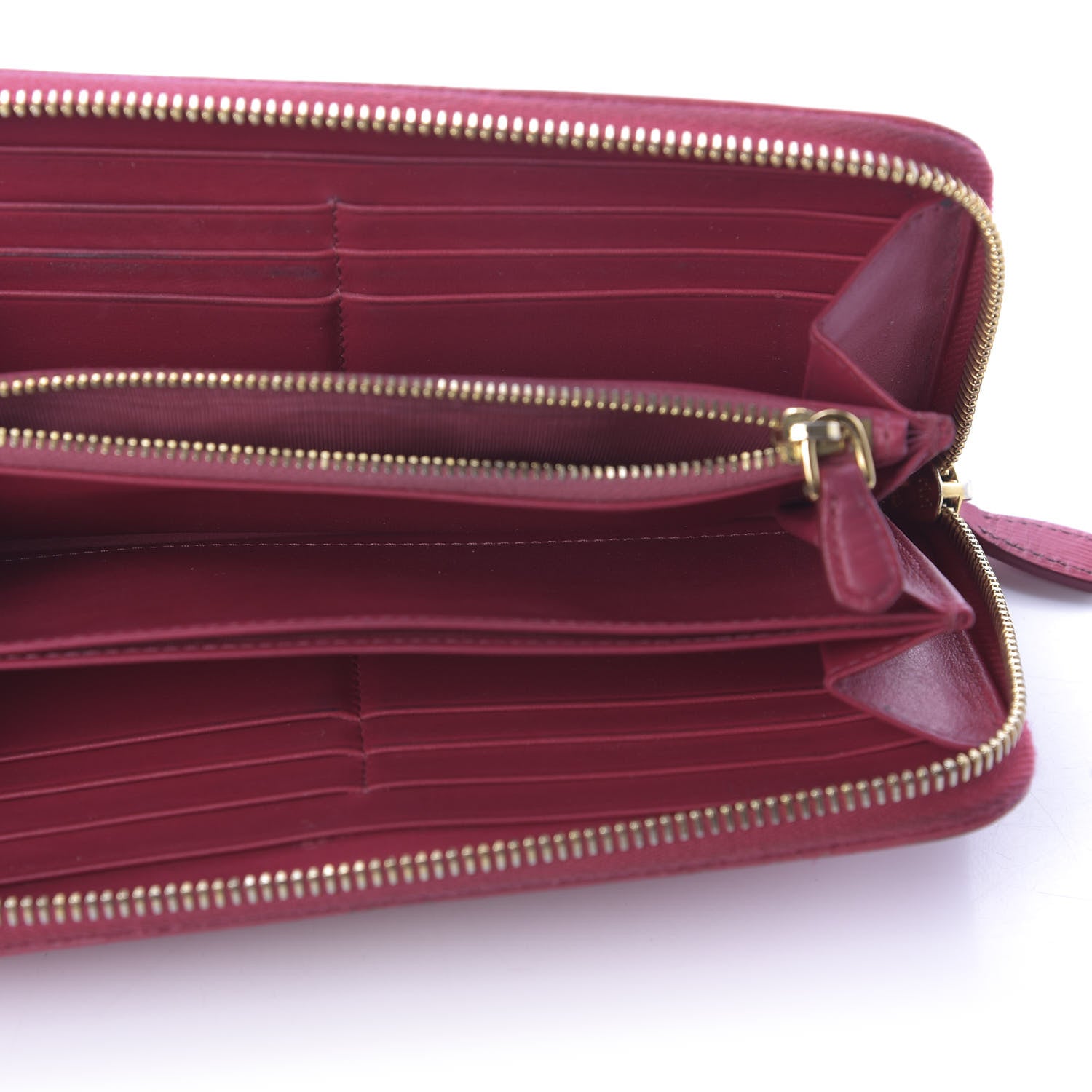 Prada Vitello Move Zip Around Wallet Peonia 5 of 14