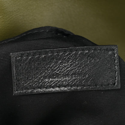 Saint Laurent Crushed Velvet Quilted Small Loulou Puffer Monogram Chain Satchel Green 7 of 10