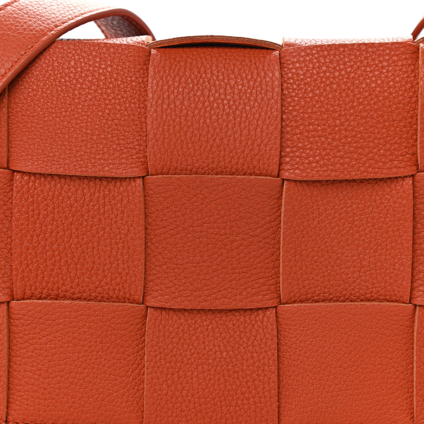 Grained Calfskin Intrecciato Cassette Crossbody Bag Maple