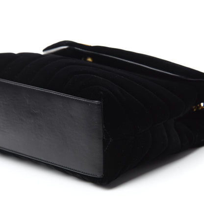 Saint Laurent Velvet Y Quilted Monogram Small Loulou Chain Satchel Black 7 of 11